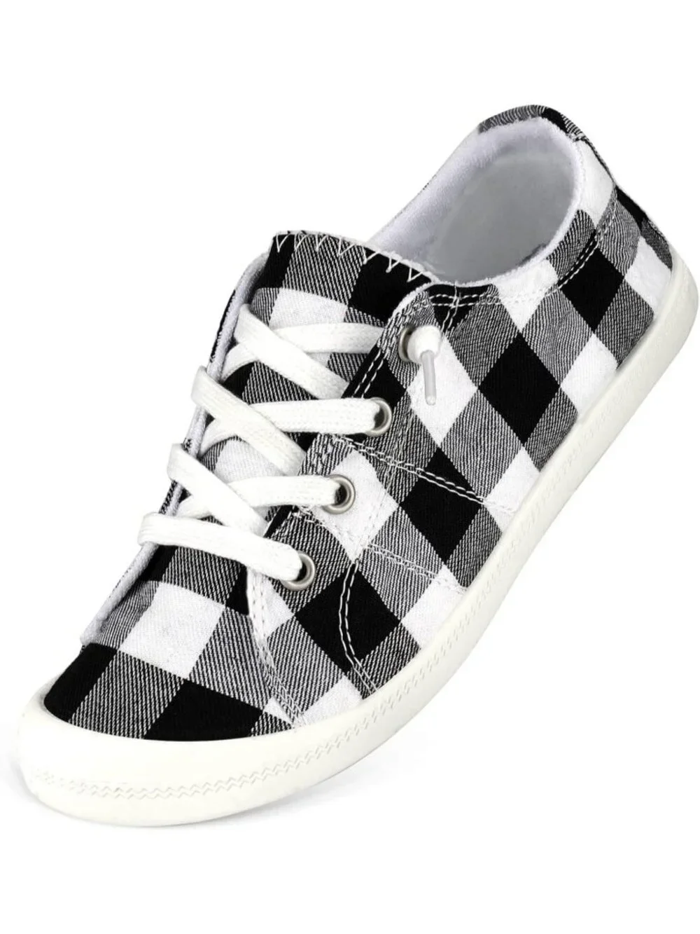 Women's Black Comfort Casual Round Toe Canvas Shoes Fashion Sneaker for Walking